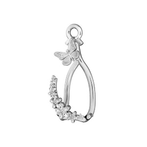 Pendant finding, 925 sterling silver, 20.7 x 7.6 mm