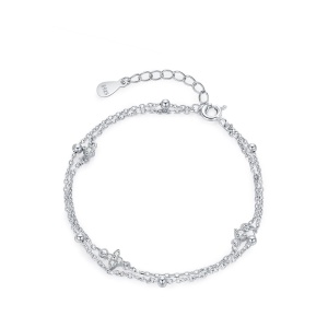 pulsera de plata de ley rodiada 15+3 cm