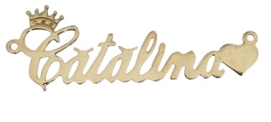 silver 925 gold-plated name plaque Catalina