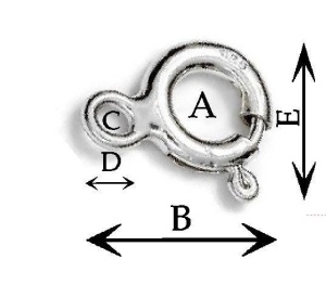 Spring ring clasp, 925 sterling silver, 6 mm - Img 2