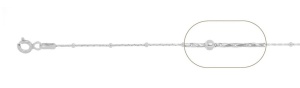 sterling silver 925 cardano chain with balls 45 cm, weight 1,80 grams