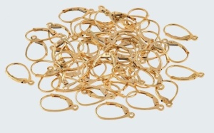 tortita aur leverback 14k AU585 placat cu aur de 18k - Img 2