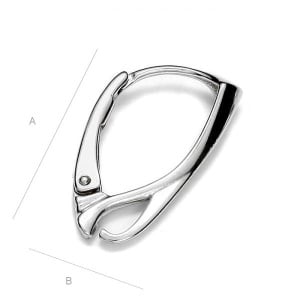 Tortiță leverback argint 925, 19 x 11,5 mm