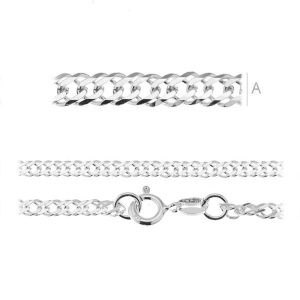 925 silver chain, ANPC hallmark, 50 cm, 2.9 mm - Img 2