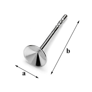 925 silver ear post for Swarovski 1122 6 mm
