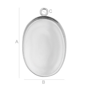 accesoriu, argint 925 A26,50 mm B18,00 mm C1,80 mm D3,00 mm, - Img 1