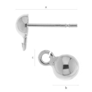 Alfileres para pendientes, plata de ley .925 código ag025 - Img 1