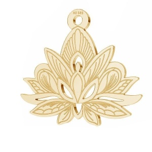 Au 585 Colgante de loto de oro de 14k, chapado en oro de 18 K