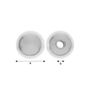 bola plata de ley 2 mm 0,9 mm agujero
