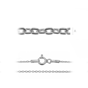 cadena de plata de ley rodiada 55 cm, peso 1,23 gramos
