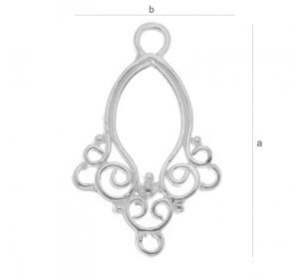 chandelier,ag .925 21.1* 13.1 mm cod ag012 - Img 1