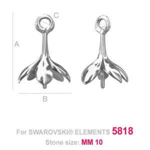 Charm finding for pearls, 925 silver, 13 mm - Img 2
