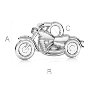 Charm moto plata de ley 925, 15 x 7,3 mm - Img 2