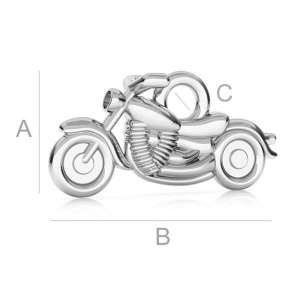 Charm motocicletă argint 925, 15 x 7,3 mm - Img 2