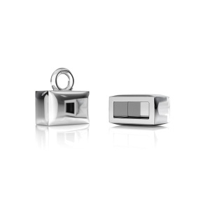 Clasp component, 925 sterling silver, 7.9 mm