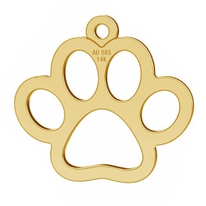 colgante de oro de 14k au585 colgante bañado en oro de 24k pata de perro