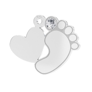 Colgante de plata de ley 925 con corazón pequeño y corazoncito