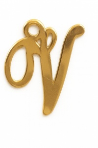 Colgante letra de oro de 14 K - V - Img 1