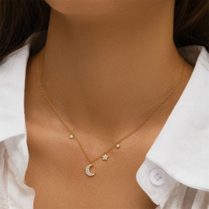Collar de plata de ley de 40,5 cm con charms  - Img 6