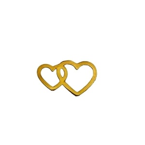 Corazones dobles Oro de 14 quilates Chapado en oro de 18 quilates  - Img 2
