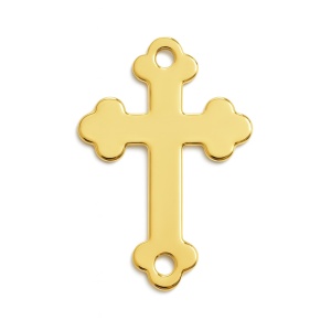 Cruz de oro de 14 quilates eslabón de 15 x 9,5 mm