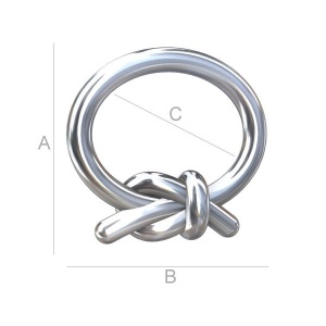 Elemento plata de ley 925, 13 x 11 mm