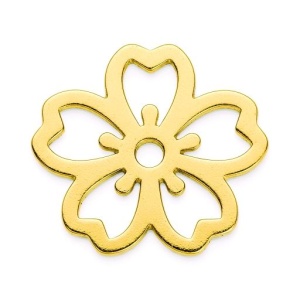 Floare aur 14k placat cu aur de 18k - Img 2