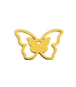 fluture aur 14k 12 mm placat cu aur de 18k
