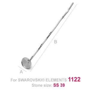 Gancho de pendiente plata de ley 925 para Swarovski 1122 ss39, 65 mm