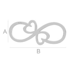 Infinity connector, 925 silver, 17.4 x 7.4 mm