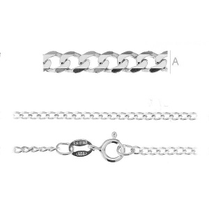 lant,argint 925 , 45 cm , grosime 1,85 mm - Img 1