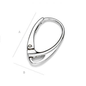 Leverback, 925 sterling silver, 17.7 x 10.2 mm