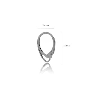 Leverback earring, 925 sterling silver, 17.8 mm - Img 3