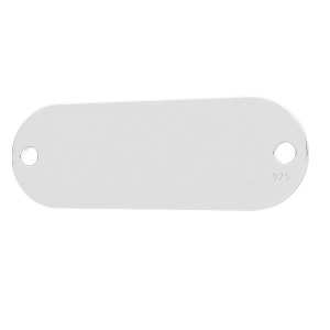 Oval tag, 925 sterling silver, 23 x 8 mm
