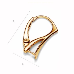 Pancake, plata 925, chapado en oro 18*11.8mm - Img 1