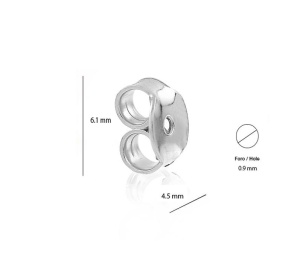 Pendientes llavero plata 925 4,5x 6,1 mm