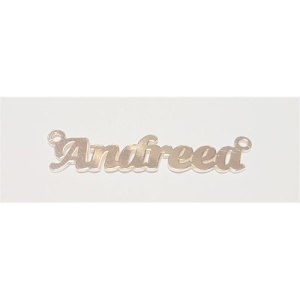 Placa nombre Andreea, plata 925, 33 x 8 mm - Img 2