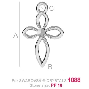 Small cross for Swarovski 1088, 925 silver