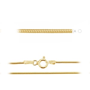 Snake chain, 18K gold-plated 925 sterling silver, 45 cm, 0.9 mm