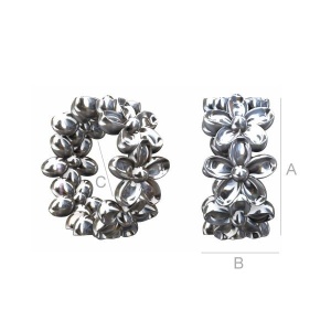 Spacer, 925 sterling silver, 7.4 mm