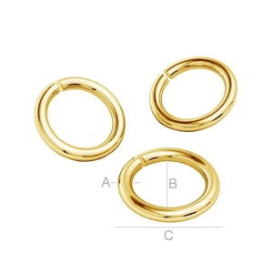 zale, argint925 placat cu aur A0,70 mm B3,00 mm C4,40 mm - Img 2