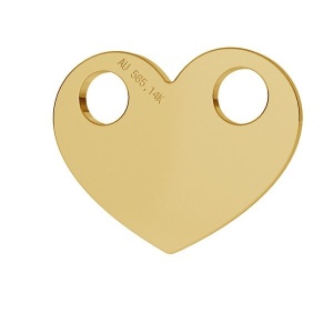 14k oro corazón au 585 12mm 24 k chapado en oro