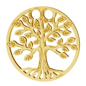 24k gold plated sterling silver pendant tree of life