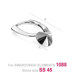 925 silver leverback, 22.3 x 10.2 mm