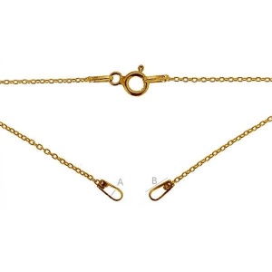 925 sterling silver 925 gold plated chain 41 cm - Img 2