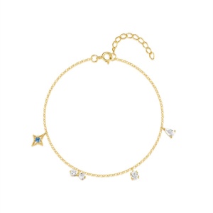 925 sterling silver bracelet gold plated AAA cubic zirconia  - Img 1