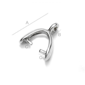 Asa para colgante plata de ley 925, 9 mm - Img 2