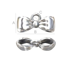 Bow pendant, 925 sterling silver, 12.2 mm - Img 2