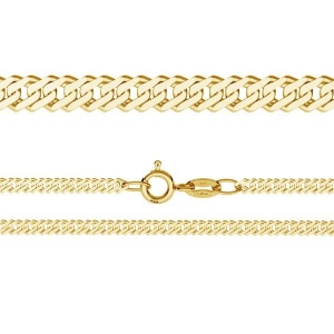 Cadena de plata 925 bañada en oro de 50 cm