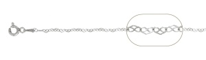 Cadena del amor de plata 925 40 cm, grosor 2 mm